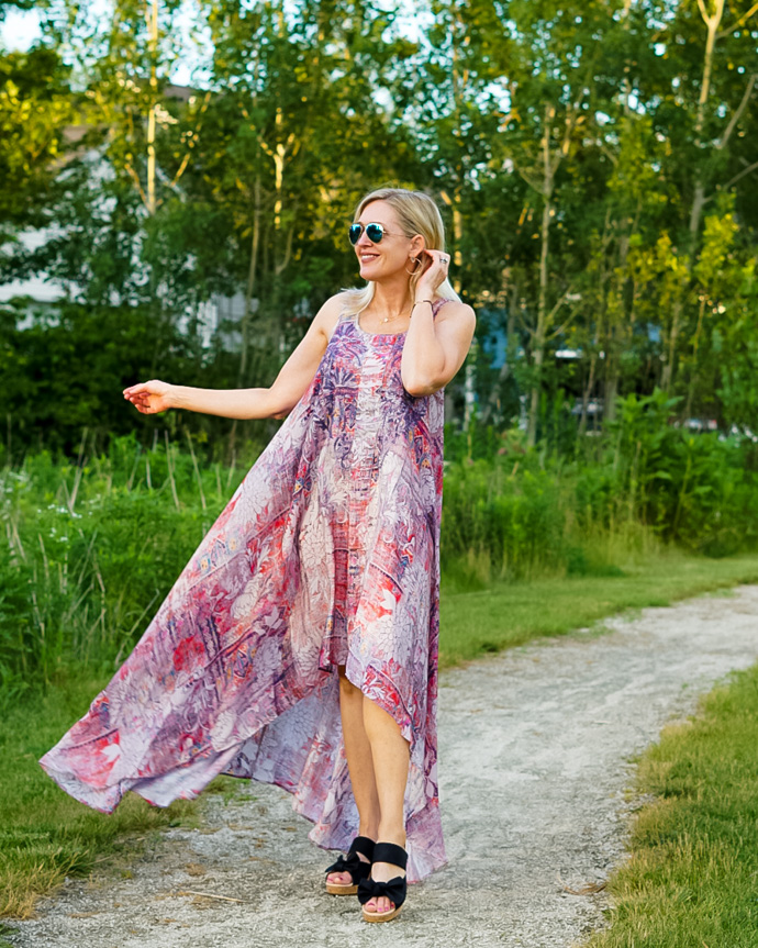 Light pink flowy clearance maxi dress